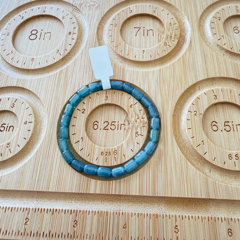 Certified Grade A Jade Barrel Shape Stretchable Beaded Bracelet